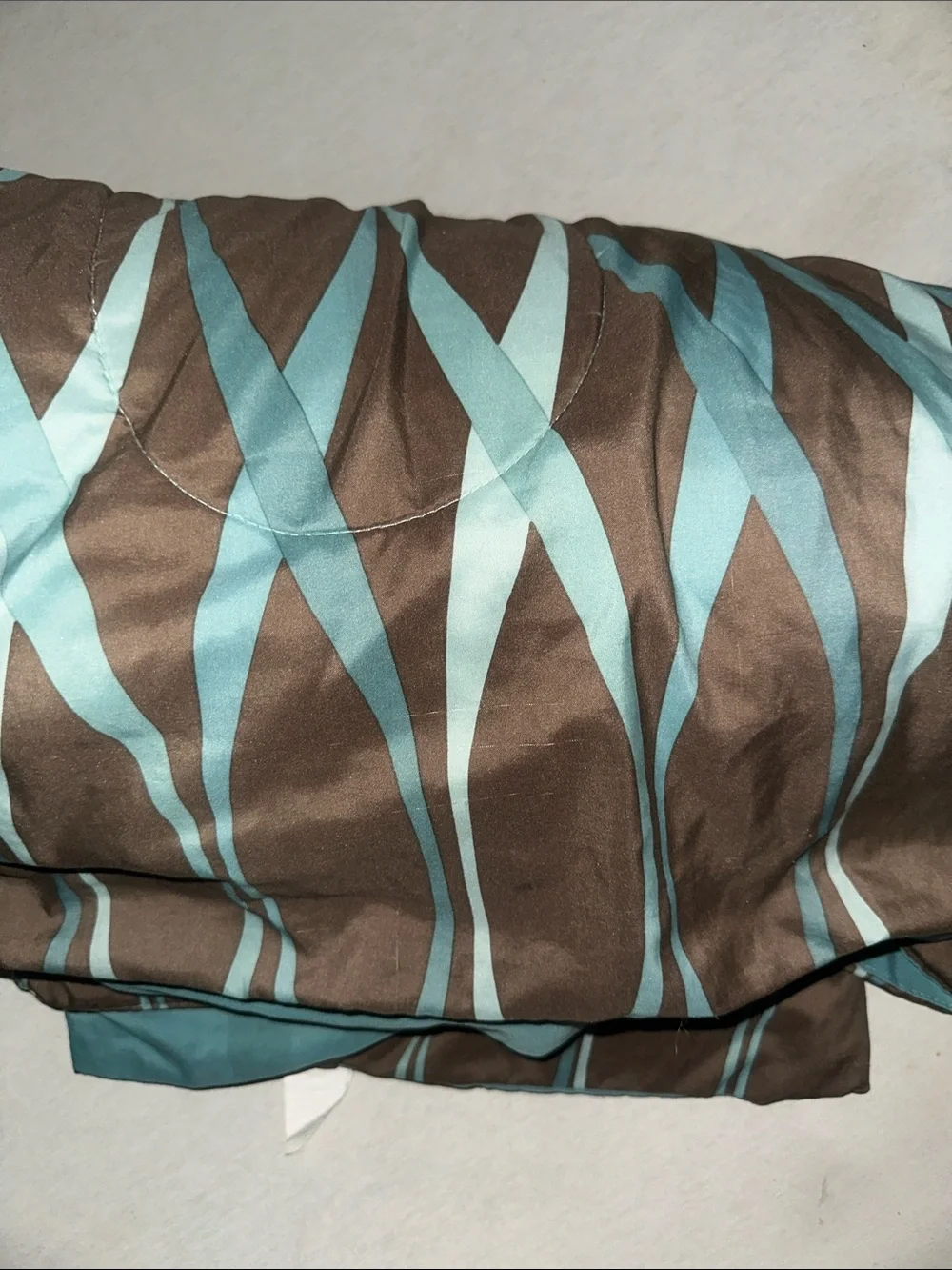 Home. Bedding. Brown & Teal Patterned Comforter.